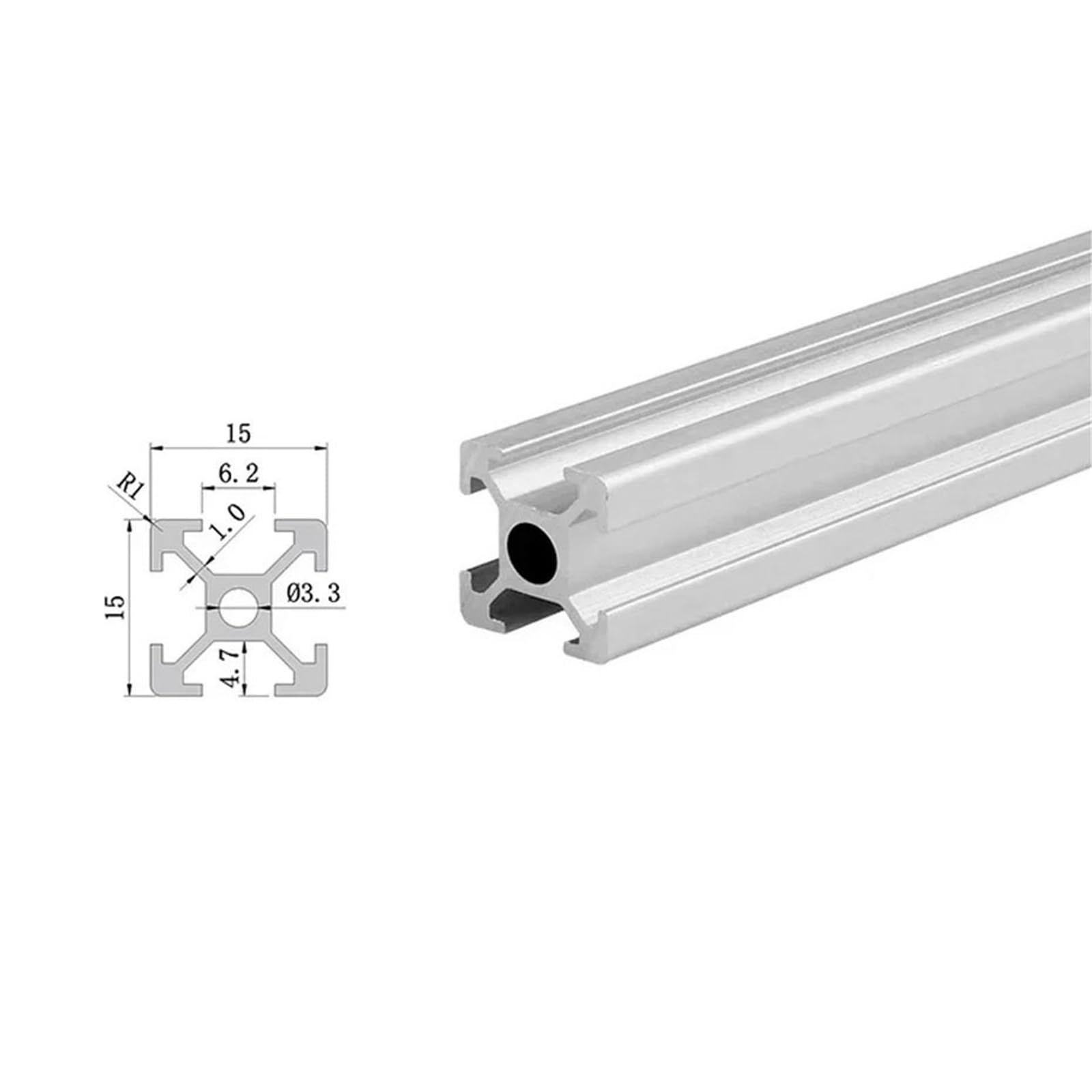 GTPBAO 2 profili in alluminio 1515 standard europeo anodizzato argento telaio estruso for montaggio armadi, rastrelliere for arrampicata, recinzioni Binario estruso(550mm long)