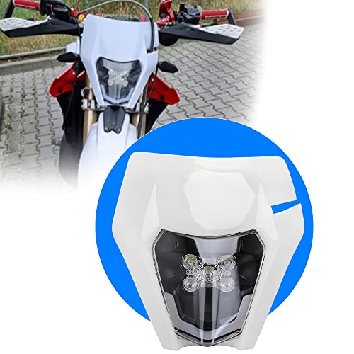 JFG RACING Pit Bike Headlight,Dirt Bike Headlight LED Kit,Universal Motorcycle Headlight Assembly for Most Dirt Pit Bike Motorcycle(White)