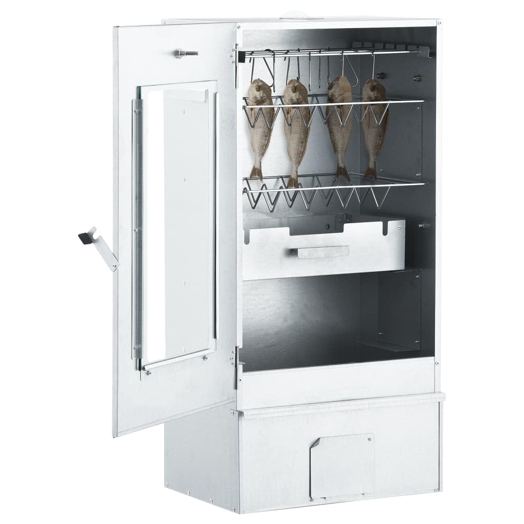 Horno para ahumar con generador de humo frío de acero galvanizado, multifuncional para carne, pescado y salchichas, incluye termómetro y ganchos en S, barbacoa duradera al aire libre