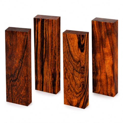 IECAP LLC 4 Pieces Desert Ironwood Knife Scales Exotic Wood Handle Material for Knife Making Natural Hardwood Scales for DIY Crafts Carving & Custom Knives Handles 4.72 x 1.57 x 0.39 Inches