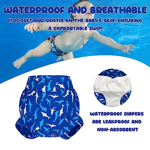 BIG ELEPHANT Baby Swim Diapers 3pcs, Reusable Adjustable Washable Waterproof Swimming Diaper for Boy's and Girl's, 12-24 Months - Image 4