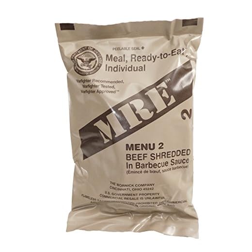 Shredded Beef Barbecue MRE Meal - Genuine US Military Surplus Inspection Date 2020 and Up
