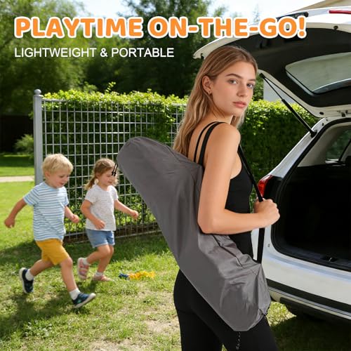 Image of Asweets 4 in 1 Pop Up Playpen Indoor and Outdoor Portable, Lightweight Baby Playpen with Travel Bag,Baby Beach Tent and Play Toddler Play Yard Canopy(Grey)
