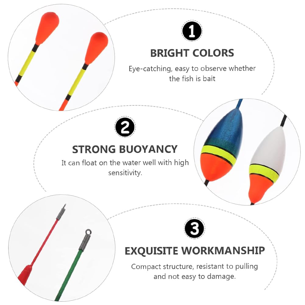 Flotteur Pêche Coup 10 Pièces, Flotteur Avec Plomb Integré, Bouchon De Pêche Pour Truite, Carpe, Sandre – Flotteur Bois Balsa Haute Visibilité