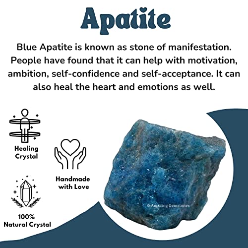 Image of Amazing Gemstone Apatite Raw Crystals and Healing Stones, Natural Rocks for Tumbling - DIY Raw Stones and Crystals, 2 Pieces
