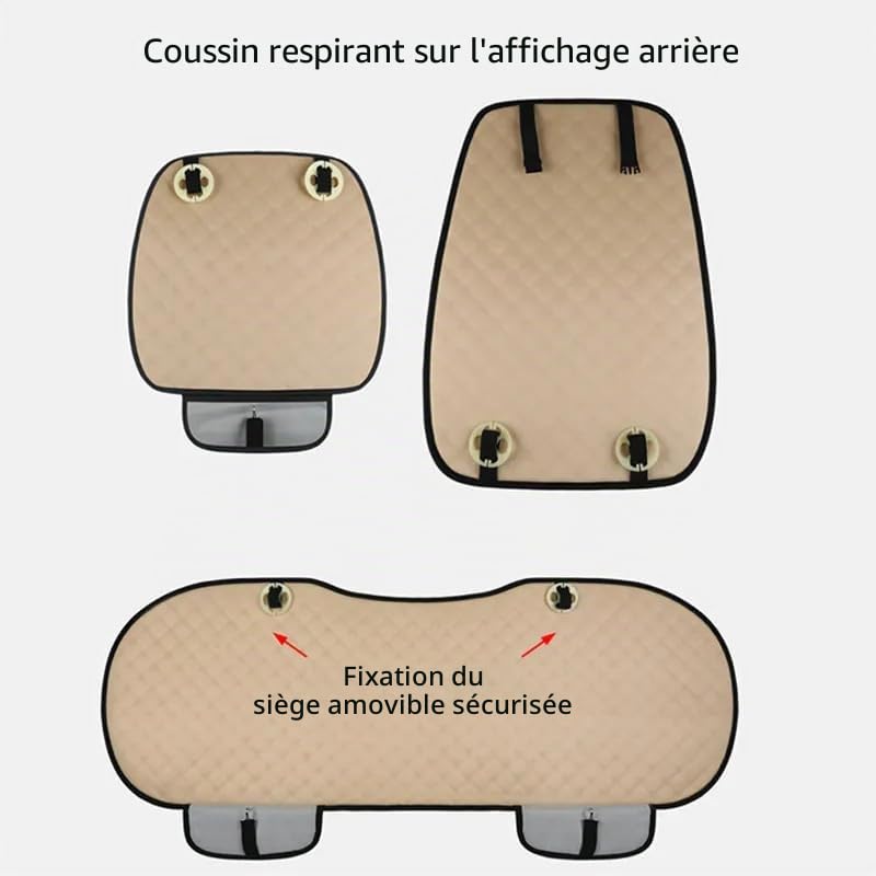 Ensemble Complet de Housse Siège Voiture pour Ford Puma 2019-2023, Coussin Siège Voiture en Lin Respirante avec Dossier, Couvre Sièges Auto Antidérapant,A/Black