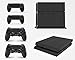Produktbild giZmoZ n gadgetZ GNG PS4 Konsolen-Gehäuseaufkleber, Motiv: Carbon Schwarz, inklusive 2er-Set mit Aufklebern für Controller