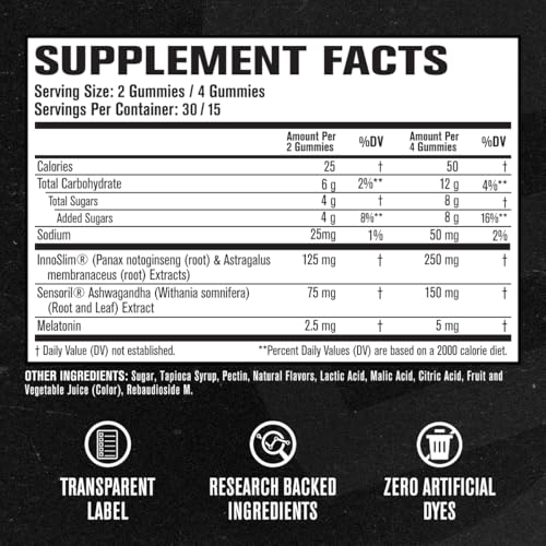 Image of Jacked Factory Lean PM Weight Loss Gummies - Night Time Fat Burner & Appetite Suppressant Sleep Supplement with Melatonin & Ashwagandha - 60 Metabolism Gummies, Midnight Berry