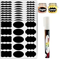 Chalkboard Labels for Jars, 150Pcs Chalkboard Stickers, Waterproof Reusable Blackboard Stickers Kit for Kitchen Organize, Removable Label Sticker to Decorate Your Pantry Storage Office