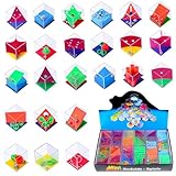 WEKITY Mini Cube Puzzle Box Set, Brain Game 24PCS Maze Puzzle Box 3D Three-Dimensional Ball Maze Funny and Cool Brain Teasers for Kids-Safe for Boys, Girls, Teens, Party Favors