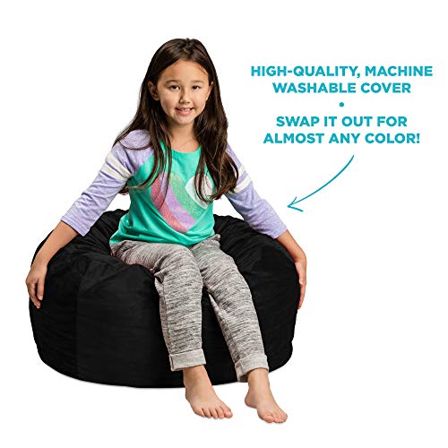 Sofa Sack - Plush, Ultra Soft Kids Bean Bag Chair - Memory Foam Bean Bag Chair with Microsuede Cover - Stuffed Foam Filled Furniture and Accessories for Kids Room - 2' Black - Thumbnail 7