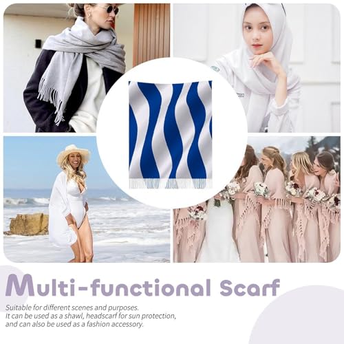Tassel Scarves for Women,Patriotic Theme Flag Pattern Long Shawl Wraps Scarf Warm Printed Scarfs for Winter Fall Scarves-1363