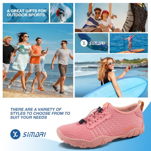 Image of SIMARI Water Shoes for Women Men - Barefoot Quick-Dry Aqua Socks | Lightweight Swim Shoes for Surfing, Swimming, Beach Sports, Kayaking, Diving | Non-Slip Design