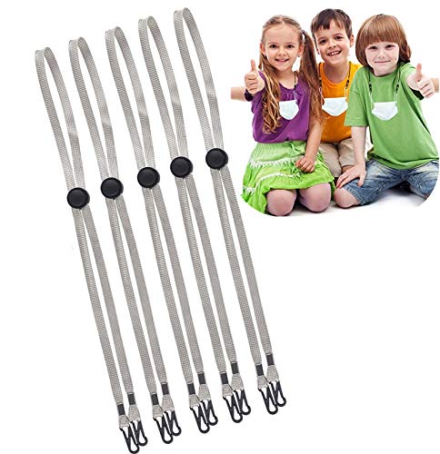 Mask Lanyard, Mask Extenders/Ear Savers, Adjustable Holder, Facial and Neck Strap That can be Used conveniently in School Outdoor Sports, Suitable for Everyone, Upgraded Version 5 (Gray)