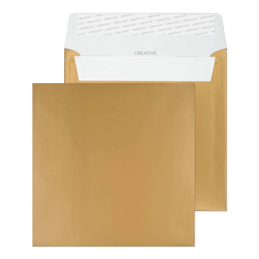 Blake Creative Shine 160 x 160 mm 120 gsm Square Peel & Seal Envelopes (M613) Metallic Gold - Pack of 500