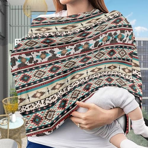 Image of Southwest Hippie Tribal Softy Car Seat Canopy for Babies Stretchy Nursing Cover Muti Use Cover for Shopping Cart,Car Seat,High Chair,Stroller