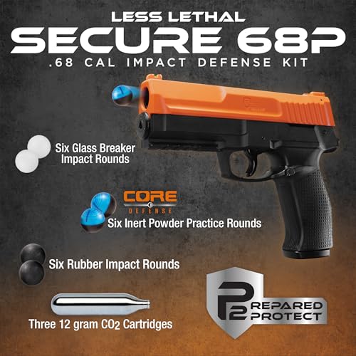 Image of P2P Secure 68P .68 Cal CO2-Powered 6-Shot Launcher Starter Kit - Less-Lethal Personal Defense