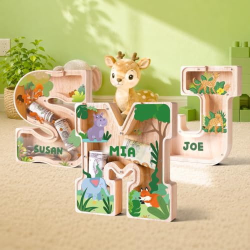 Image of Personalized Letter Piggy Bank for Kids