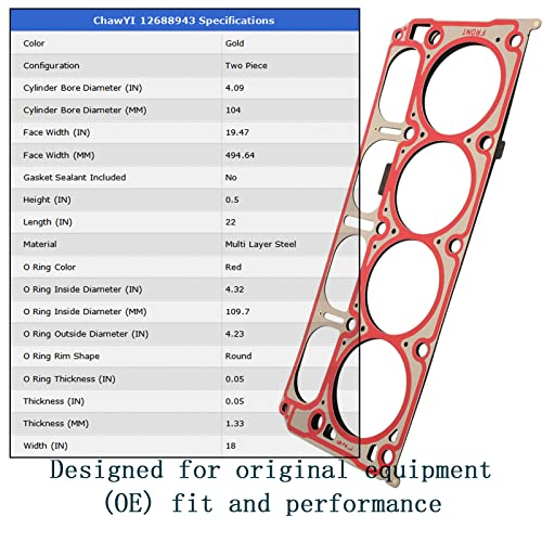 Image of 12688943 Gen V LT1 LT2 L86 L87 6.2L MLS Cylinder 5-Layer Head Gasket Set of 2 Compatible with Chevrolet, GMC, Cadillac 2014-2023, 12659260