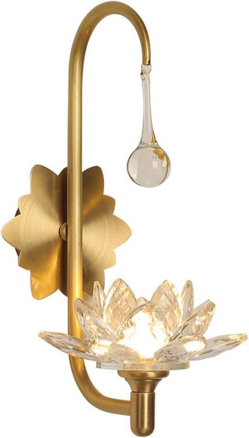 CWCQGH Wall Light Mirror Reading Lamp Wall Lamp Modern Chinese Style Copper Crystal Decorative Wall Lamp Bedroom Bedside Lamp Indoor - Petal Crystal Wall Light,Chandelier Ceiling Fixtures