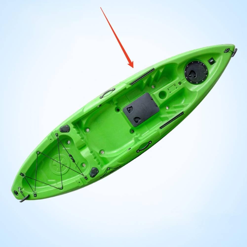 Binario di scorrimento laterale per kayak e canoe, 30 cm, nero, con dadi in rame da 6 mm e 2 cursori