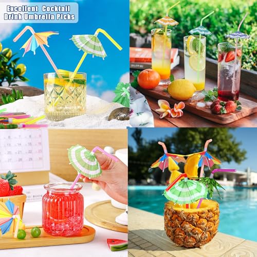 Haundry 24pcs pitillos con sombrilla círculo para cócteles miniatura 5