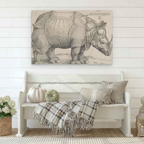 Toile Albrecht Dürer Rhinocéros poster déco esthétique rétro u - 3