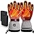 Heated Gloves for Men Women 5000mAh Rechargeable Batteries 3 Heating Levels Touchscreen Electric Gloves Waterproof Windproof Heated Winter Gloves for Motorcycle Ski (Gray)