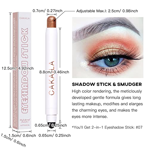 Lokfar Cream Eye-Shadow Stick, Waterproof Cream Eyeshadow Pen Rotatable Creamy Eye Shadow Pencil Crayon, Matte And Shimmer Eyeshadow Makeup Stick With Sponge Smudger (07# Natural Brown Shimmer) #TOP1