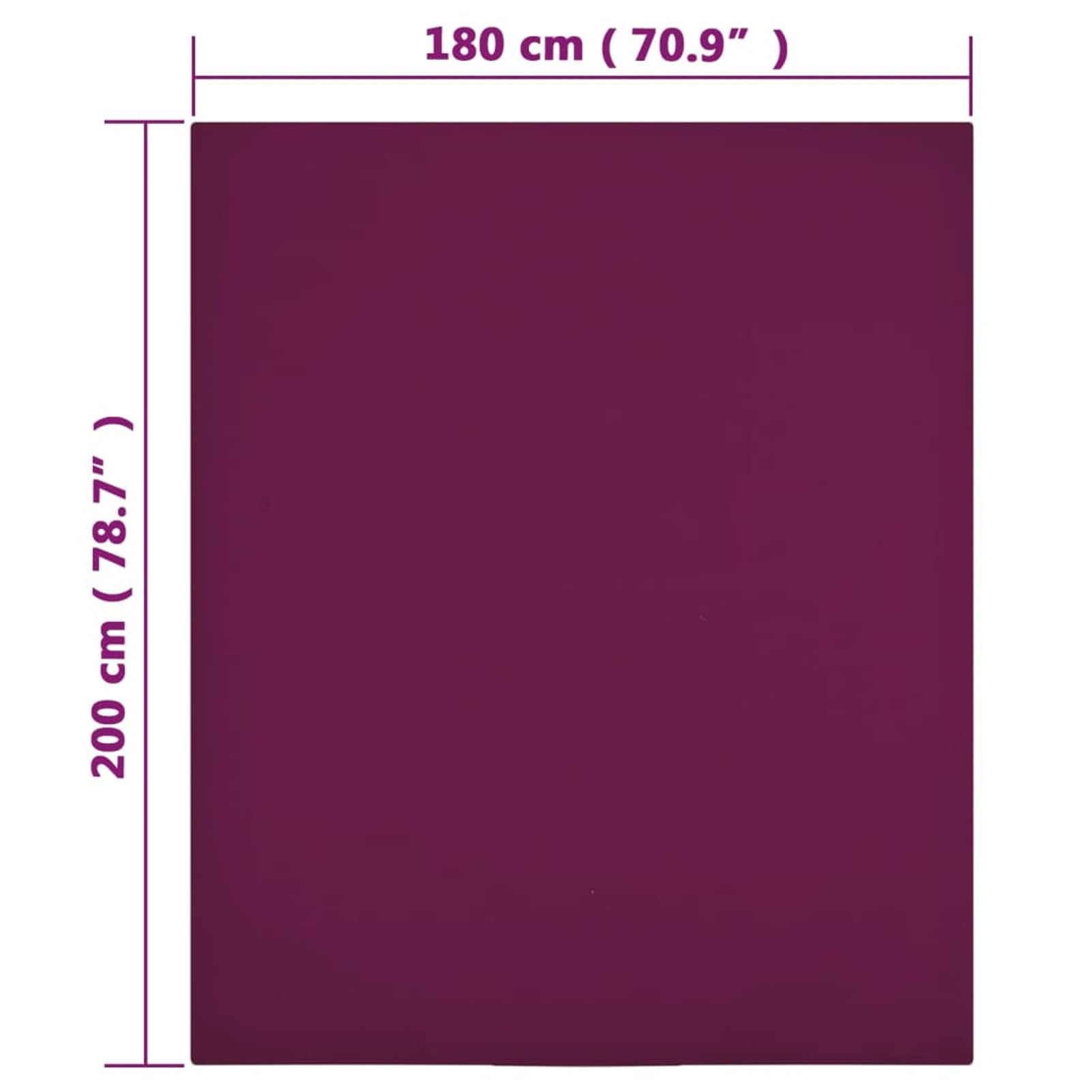 LAPOOH Spannbettlaken Jersey Bordeauxrot 180x200 cm Baumwolle, Bettlaken, Spannbetttuch, Spannleintuch, Fitted Sheet, Bed Sheets, Bett Laken