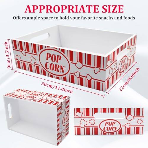 Reusable Popcorn Movie Night Snack Tray with Handles