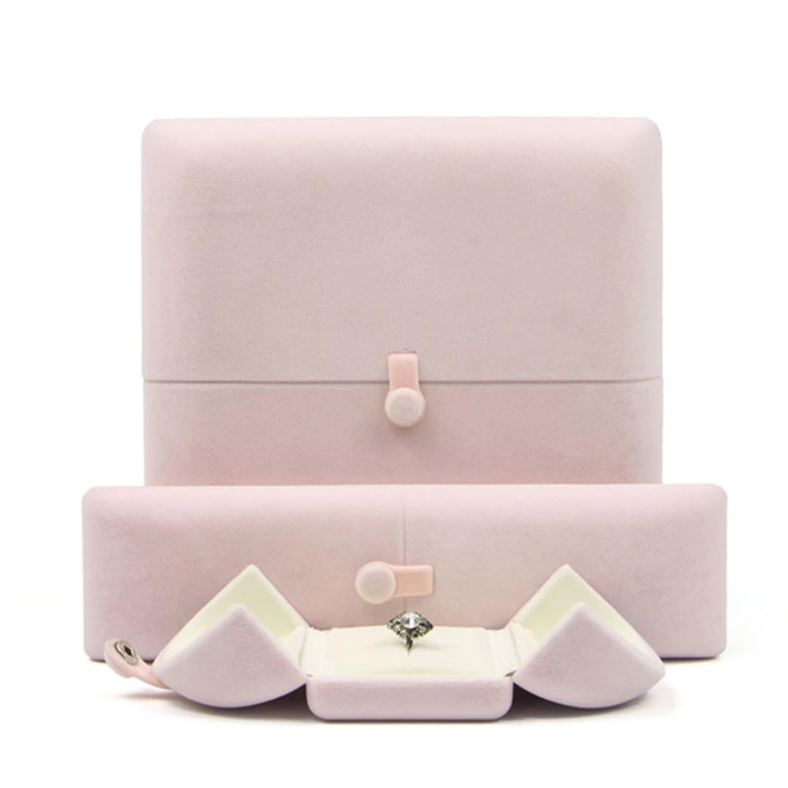 LTYKNGH Ring Box Accessory Box Earring(Pink,Double Ring Box)