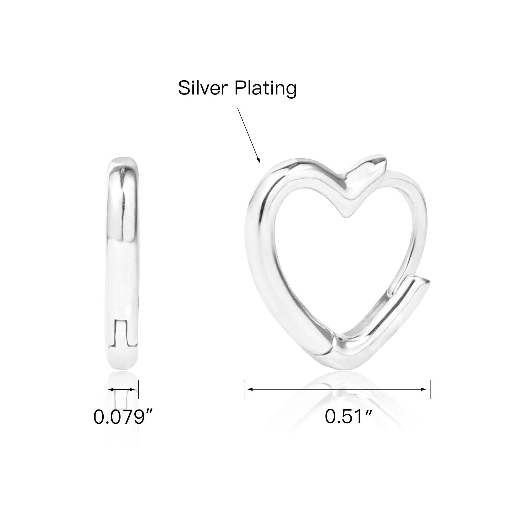 ALEXCRAFT Orecchini Donna Argento 925 a Cerchio Oro Placcato 14K/ Oro Bianco Cerchietti Piccoli con Confezione