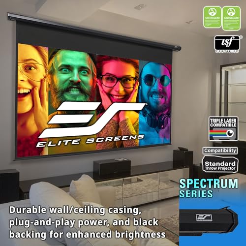 Image of Projector Screen Elite Screens Spectrum, 106-INCH Diag 16:10, Motorized Projection Screen Movie Home Theater 4K /8K Ultra HD Ready, ELECTRIC106X2