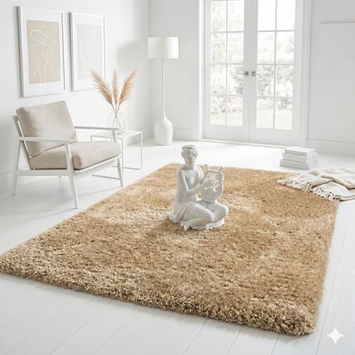 Image of Luxury Shaggy Area Rug, Ultra Soft 1.5 Inch High-Pile Plush Carpet for Bedroom, Fluffy Non-Slip Room Decor, Large Shag Rug for Nursery & Living Room(3x5 Feet, Beige91)