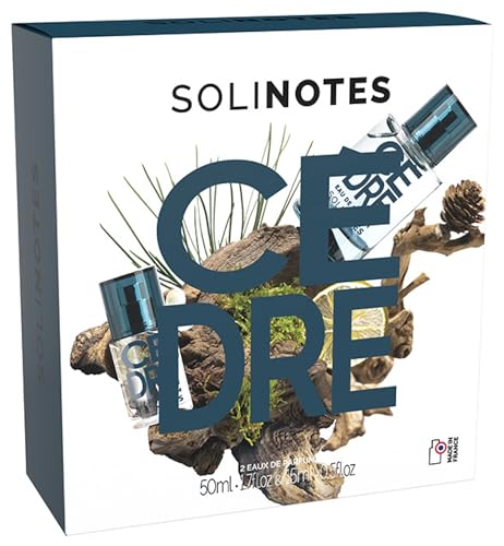 Solinotes Cèdre coffret parfum boisé flacon 50 ml et miniature de sac 15 ml