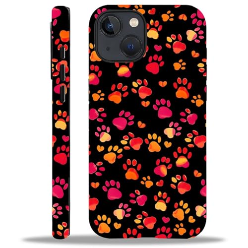 Bvkilrvc Compatible with iPhone 13/iPhone 14 Case, Red Dog Paw Pattern Print Phone Case Funny Liquid Silicone Case Impact Resistant Anti-Scratch Shockproof Protective Cover - image 3