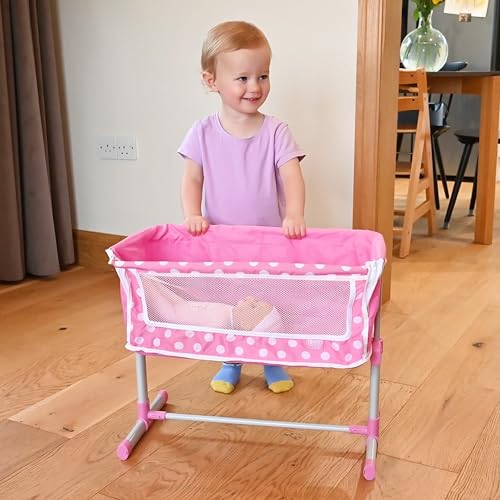 Dolly Tots Beside Me Bedside Pink Cot, Petit - Image 3