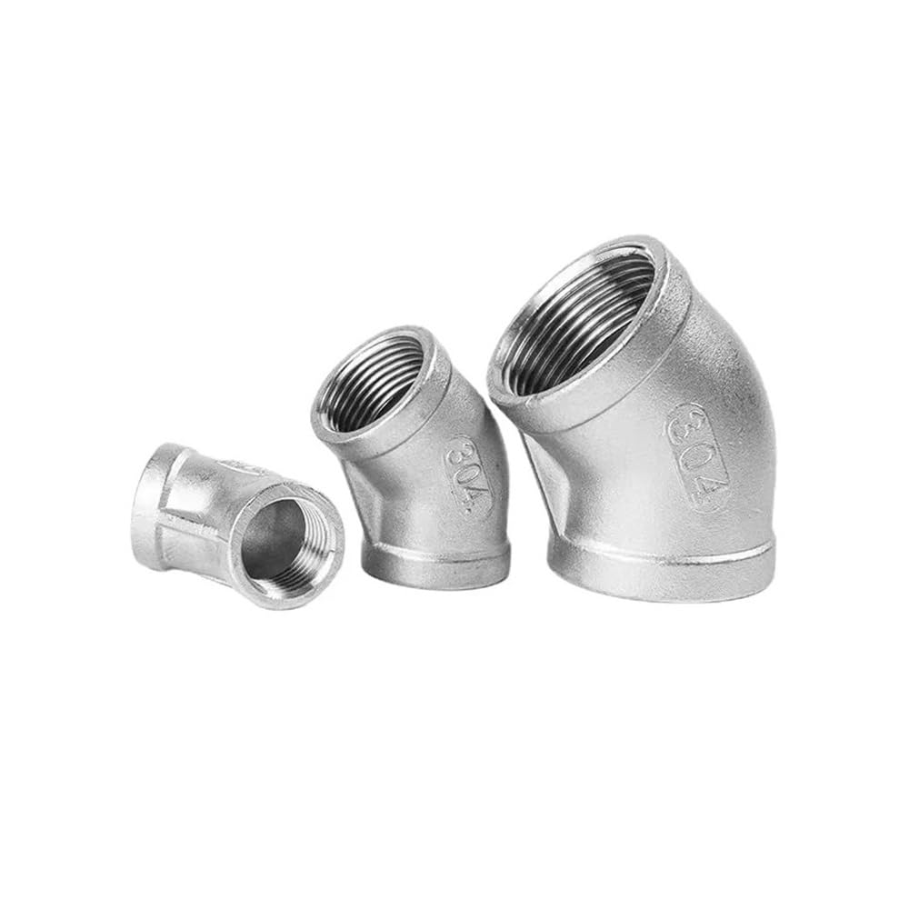 1/4" 3/8" 1/2" 3/4" 1" 1-1/4" BSP Femmina 304 Acciaio Inox 45 Gradi Gomito Raccordo Filettato Connettore for Acqua Olio Ai(2")
