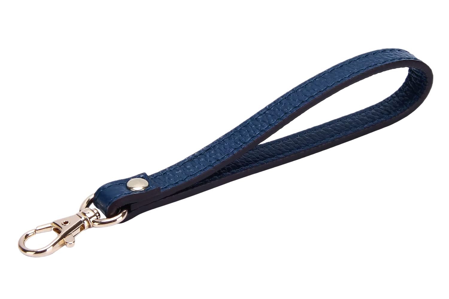 Vanenjoy Women's Blue Genuine Leather Keychain Wristlet Keychain Strap For Wallet Purse Clutch Cellphone Wristlet Key(Blue),7.1 Inch X 0.47 Inch