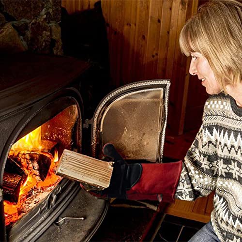 Grill Armor Welding Gloves – 16Inch 932℉ - Leather Forge/Mig/Stick – Heat/Fire Resistant Gloves, Mitts/Pot Holders For Oven, Grill, Bbq, Furnace, Stove, Fireplace, Tig Welder, Animal Handling Glove #TOP4