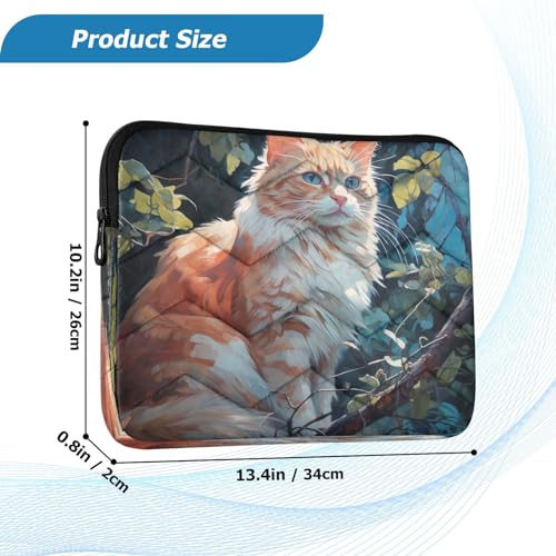 Funda para portátil de 13-14 pulgadas con diseño de gato naranja miniatura 3