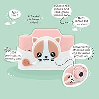 Vista 3 de Kidamento Kids Digital Camera & Video Camcorder with Touchscreen, Soft Silicone Casing, Detachable Lens Cap, 32GB Memory Card - Model K Meowie The