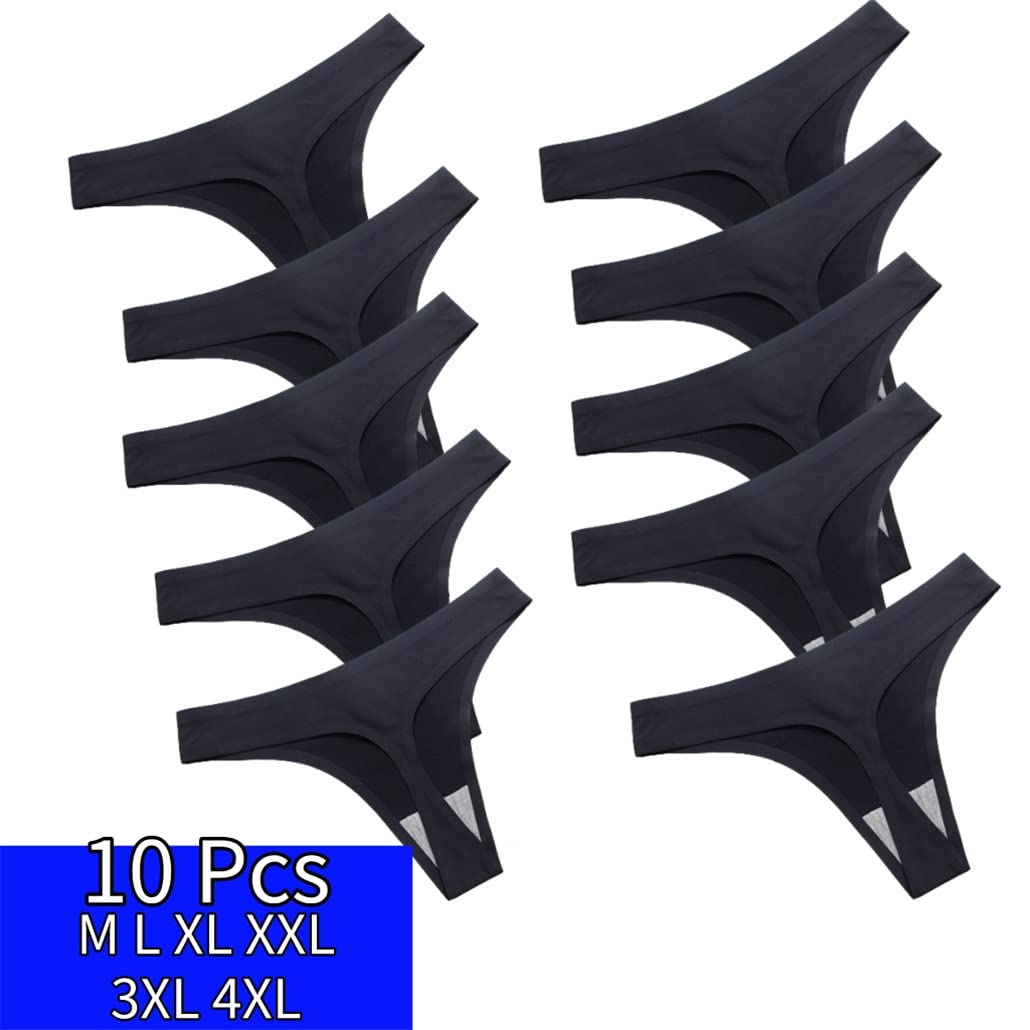 keusyoi 10 piezas de ropa interior sexy de seda fina tanga talla grande negro rojo señoras tangas bragas