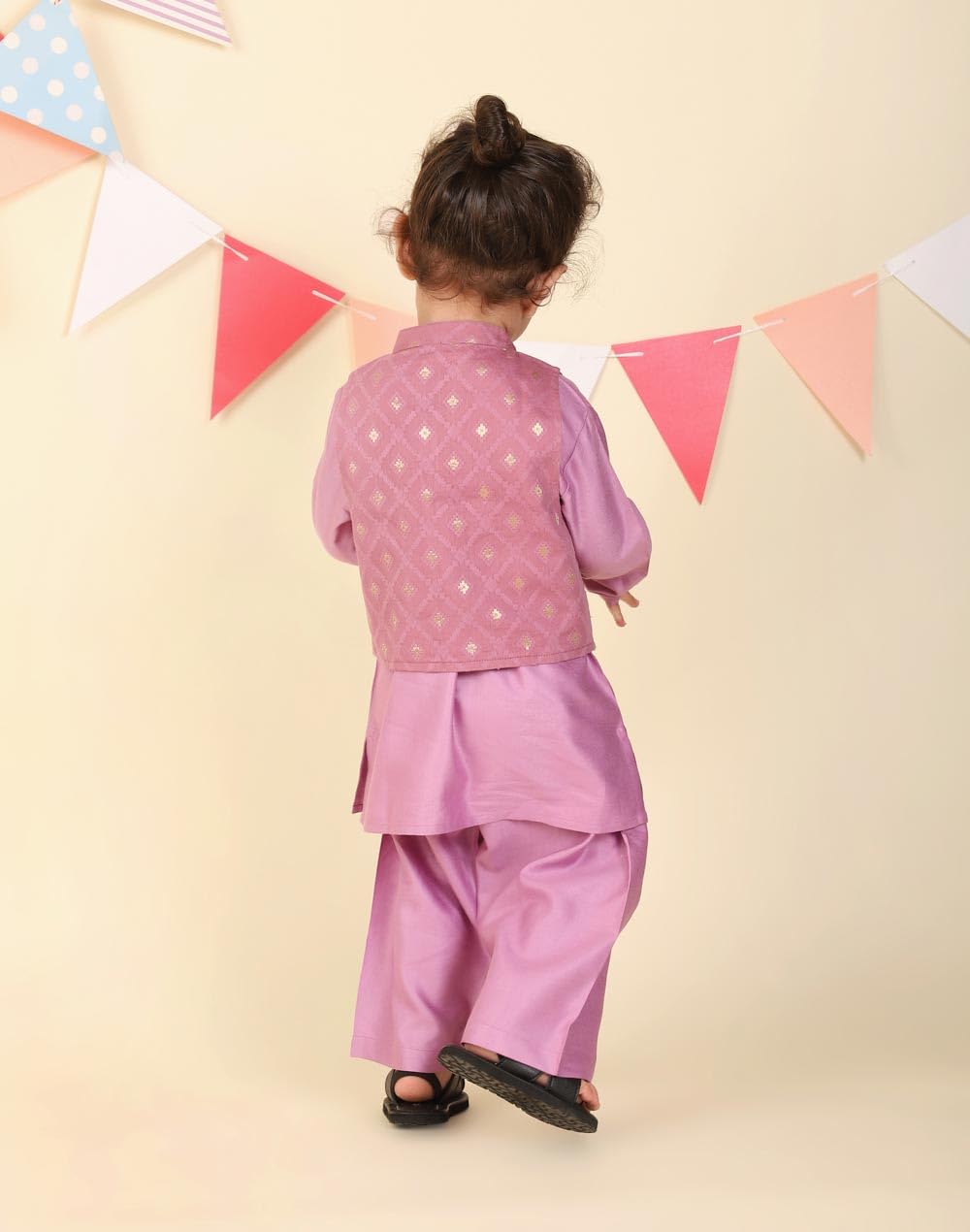 Fabindia Purple Viscose Blend 3Pc Kurta Set 1