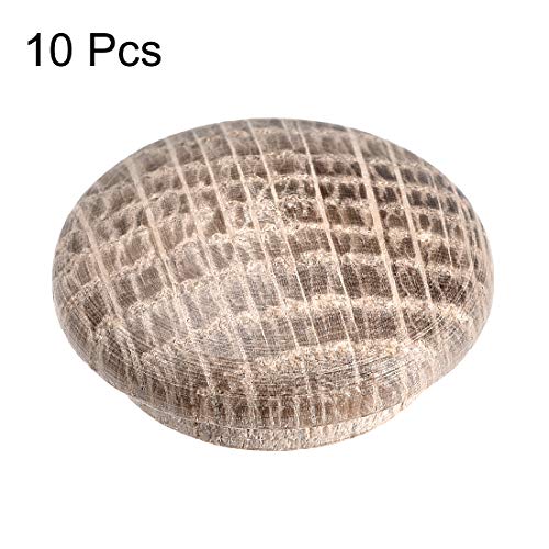Image of uxcell Wood Button Plugs 0.7 Inch Oak Hardwood Screw Hole Furniture Plugs 10 Pack