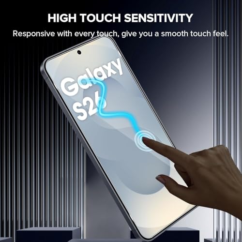 Image of (1 Pack Military-Grade Gorilla Tempered Glass For Samsung Galaxy S26 | (6.3 inch) Screen Protector | Anti Scratch | 9H Hardness | HD Clear, Fingerprint Working