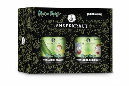 Ankerkraut x Rick & Morty - Gewürz-Box mit Wubba Lubba Dub Dub Rub und Pickle Rick Flavor Mischung würzender Zutaten für Geflügel und Gurkensalat