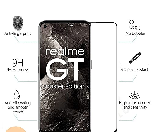 Image of Screen Protector for Realme GT Master | Realme GT 5G (Black) Tempered Glass Edge-to-Edge 6D Screen Guard With Installation Kit
