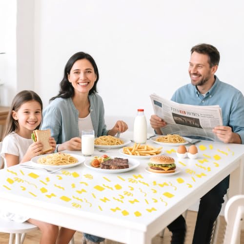 Image of BeYumi Italian Food Table Confetti - 300Pcs Pasta Party Decoration Supplies | Italian Themed Yellow Pasta Various Italy Noodle Paper Table Confetti for Birthday Dinner Baby Shower Food Party Supplies